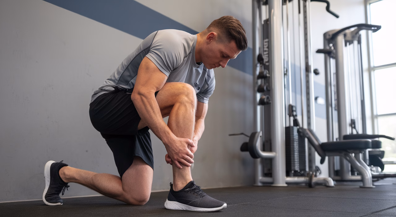 Ankle mobility test in gym Ankle mobility test in use