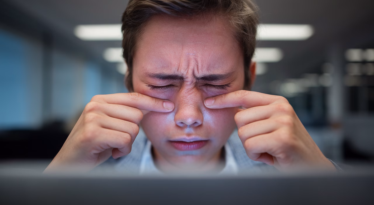 Blinking protects against digital eye strain Digital strain setup with dry eyes