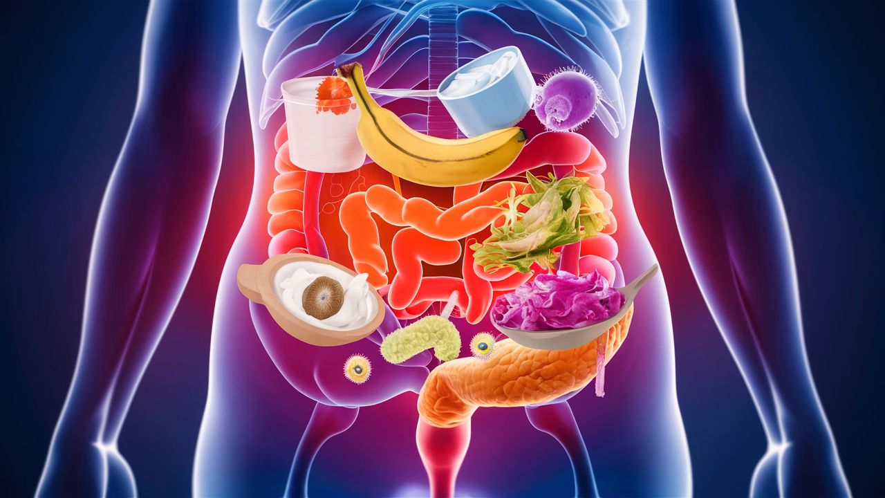 What is the gut microbiome Healthy gut microbiome graphic