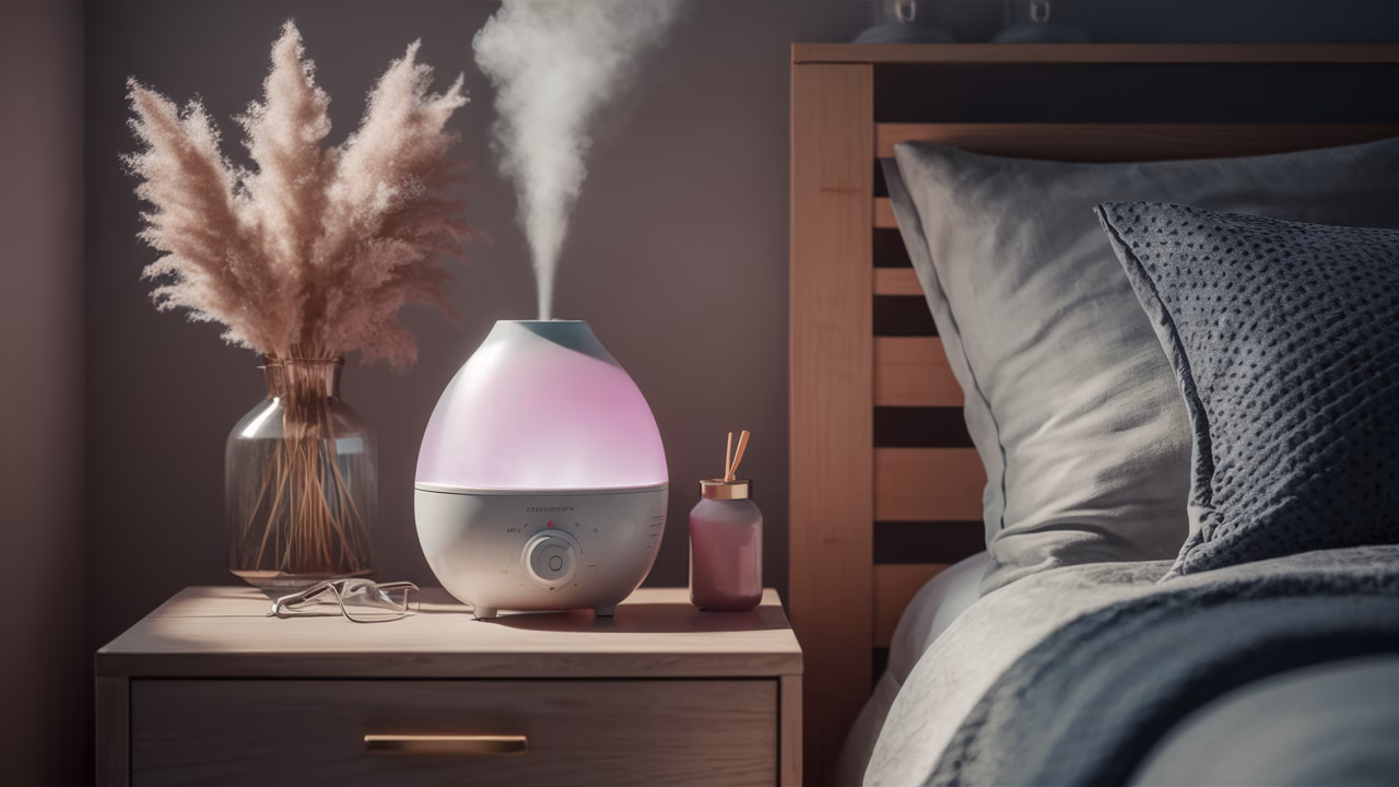humidifier placement for skin health humidifier in cozy bedroom