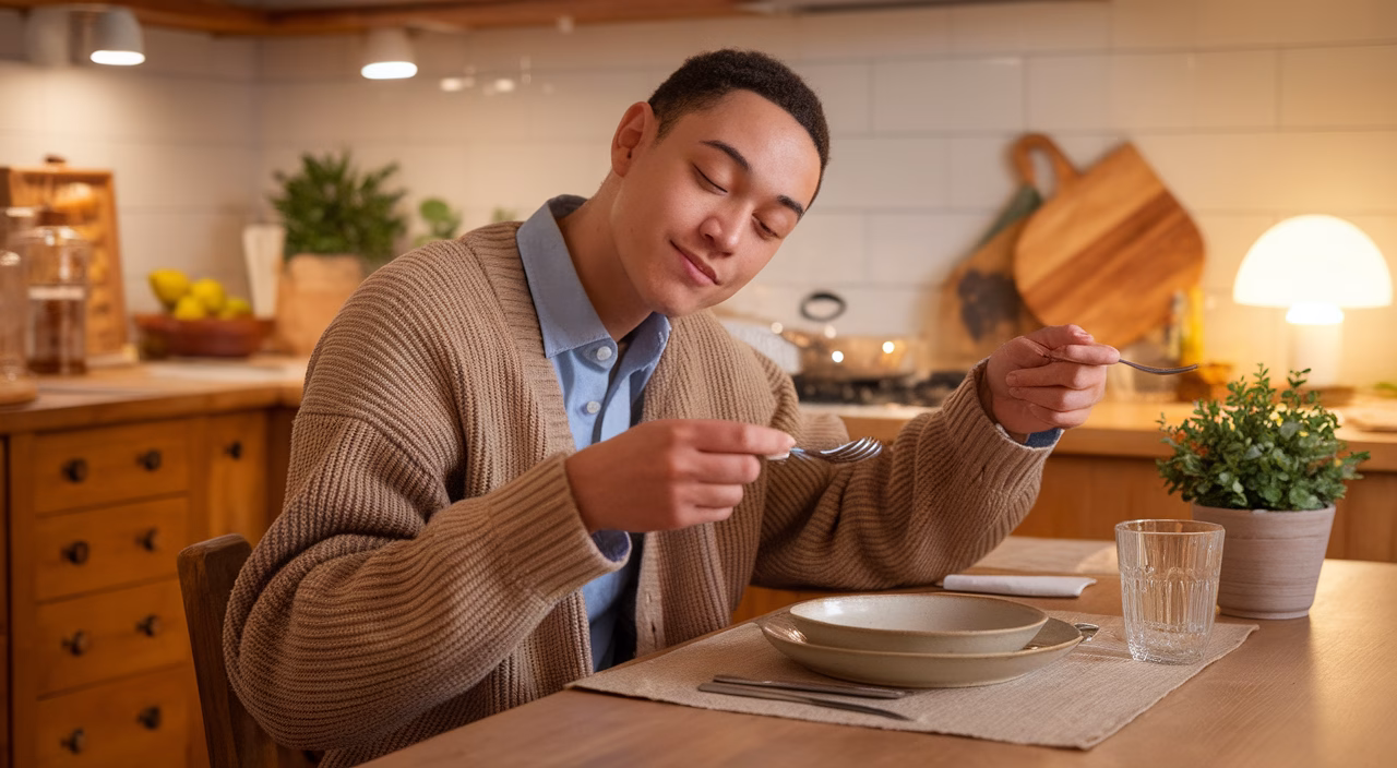 Overcoming anxiety loss of appetite Person overcoming loss of appetite from anxiety