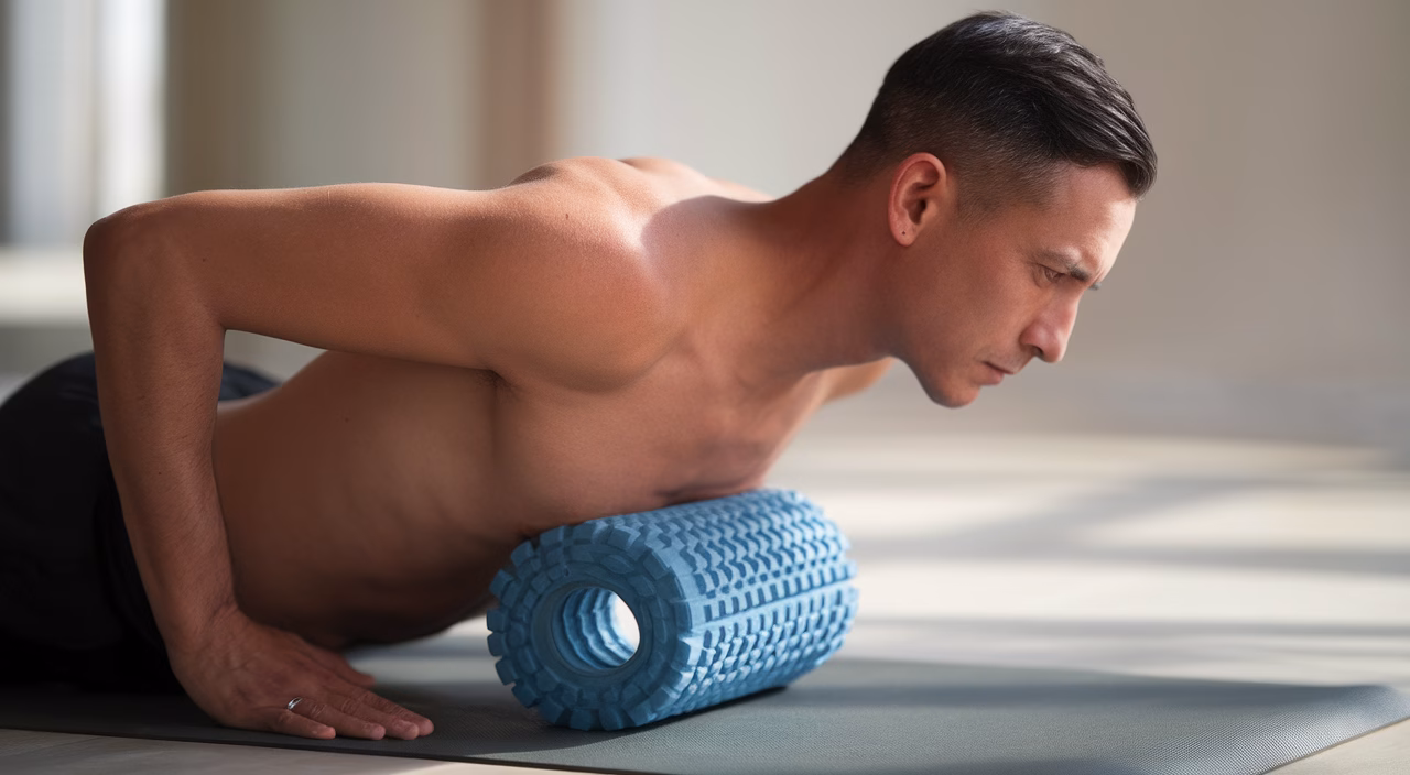 Stretch to improve thoracic mobility Man doing thoracic spine mobility exercise