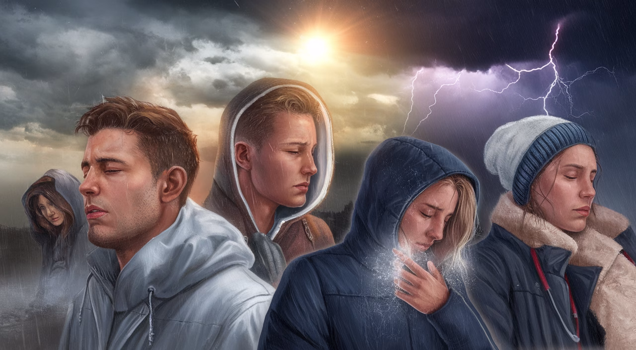 Weather influences mood and brain activity People reacting to cloudy and sunny weather